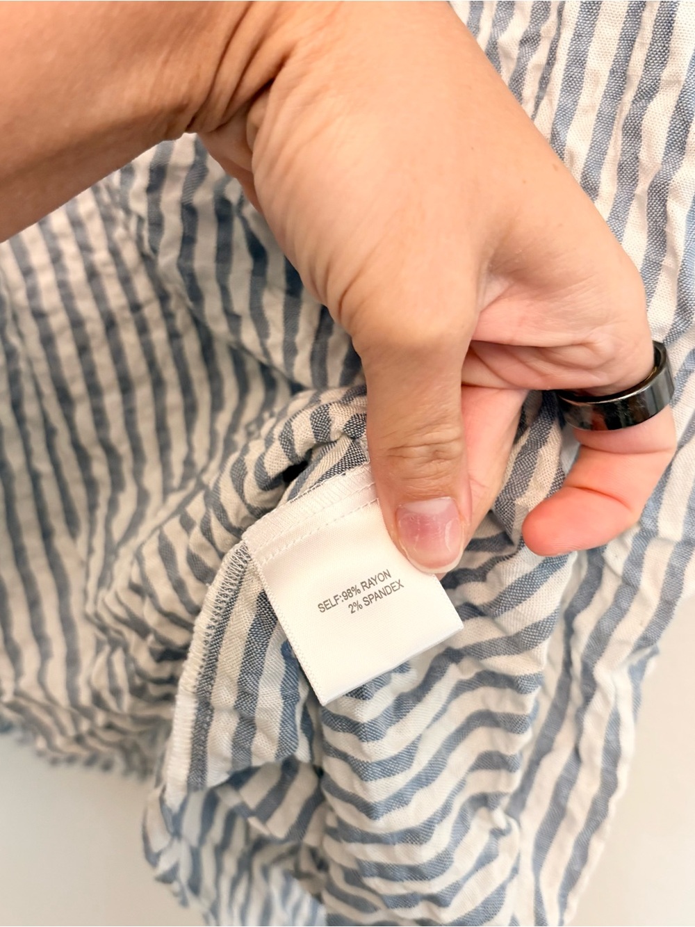 Jane + Delancey Button Tunic Womens Size 1X Blue Stripe Roll Tab Sleeve Casual - Picture 5 of 7
